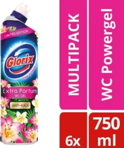 Glorix WC Powergel Toiletreiniger Pink Flower - 6 X 750 Ml - Voordeelverpakking -Dagelijkse Benodigdheden Verkoop 1003x1200 1