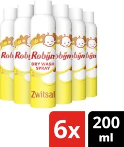 Robijn Zwitsal Dry Wash Spray - 6 X 200 Ml - Voordeelverpakking -Dagelijkse Benodigdheden Verkoop 1013x1200