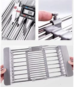 IBright Verstelbare Keukenrek - Gootsteen Mand - Afdruiprek – Vergiet – Verstelbaar In Lengte - Uitschuifbaar - RVS Grijs -Dagelijkse Benodigdheden Verkoop 1017x1200 4