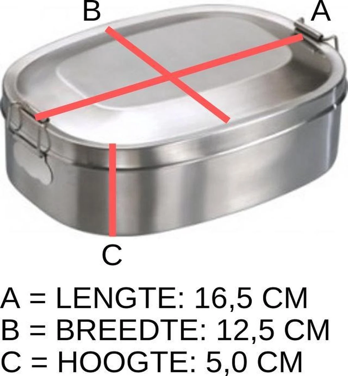 Mato Lunchbox - RVS - 175 X 126 X 60 Mm 2 Mato Lunchbox - RVS - 175 X 126 X 60 Mm - Afbeelding 2