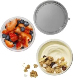 Lock&Lock Yoghurt Beker To Go - Muesli Beker To Go - Lunchbeker - Salade To Go - Saladebox - Large - 760 Ml + 310 Ml - Wit -Dagelijkse Benodigdheden Verkoop 1121x1200 2