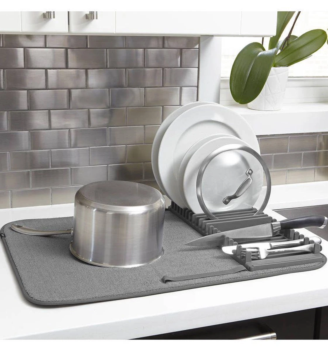 Umbra Udry Afdruiprek Met Droogmat - Antraciet 3 Umbra Udry Afdruiprek Met Droogmat - Antraciet - Afbeelding 3