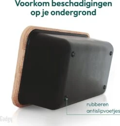 Gadgy Broodtrommel Met Bamboe Deksel – Brooddoos Met Snijplank - 36x19.5x11.5 Cm- Zwart -Dagelijkse Benodigdheden Verkoop 1136x1200 3