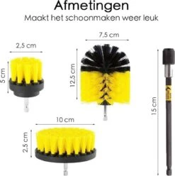 Professionele 4 Delige Borstelset Voor De Boormachine Incl. Verlengstuk, Deze Schoonmaak Schuurborstel Elektrisch Opzetborstel Schrobborstel Set Is Geschikt Als Schrobber Voor Badkamer, Auto, Keuken En Tuin -Dagelijkse Benodigdheden Verkoop 1196x1200 9
