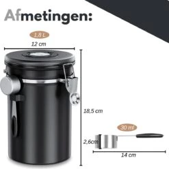 VAIVE Koffieblik - Koffiebus - Koffieblikbewaarblik - Bewaarbus Koffie - Voorraadpotten - Voorraadbussen - Voorraadbus -1.8L -Dagelijkse Benodigdheden Verkoop 1197x1200 7