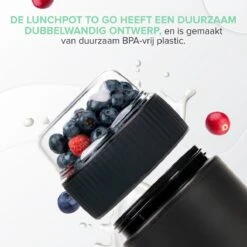 Coninx Yoghurtbeker To Go - Muesli Beker To Go - Lunchbeker - Mueslibeker 640ml (450ml+190ml) - Zwart -Dagelijkse Benodigdheden Verkoop 1199x1200 13