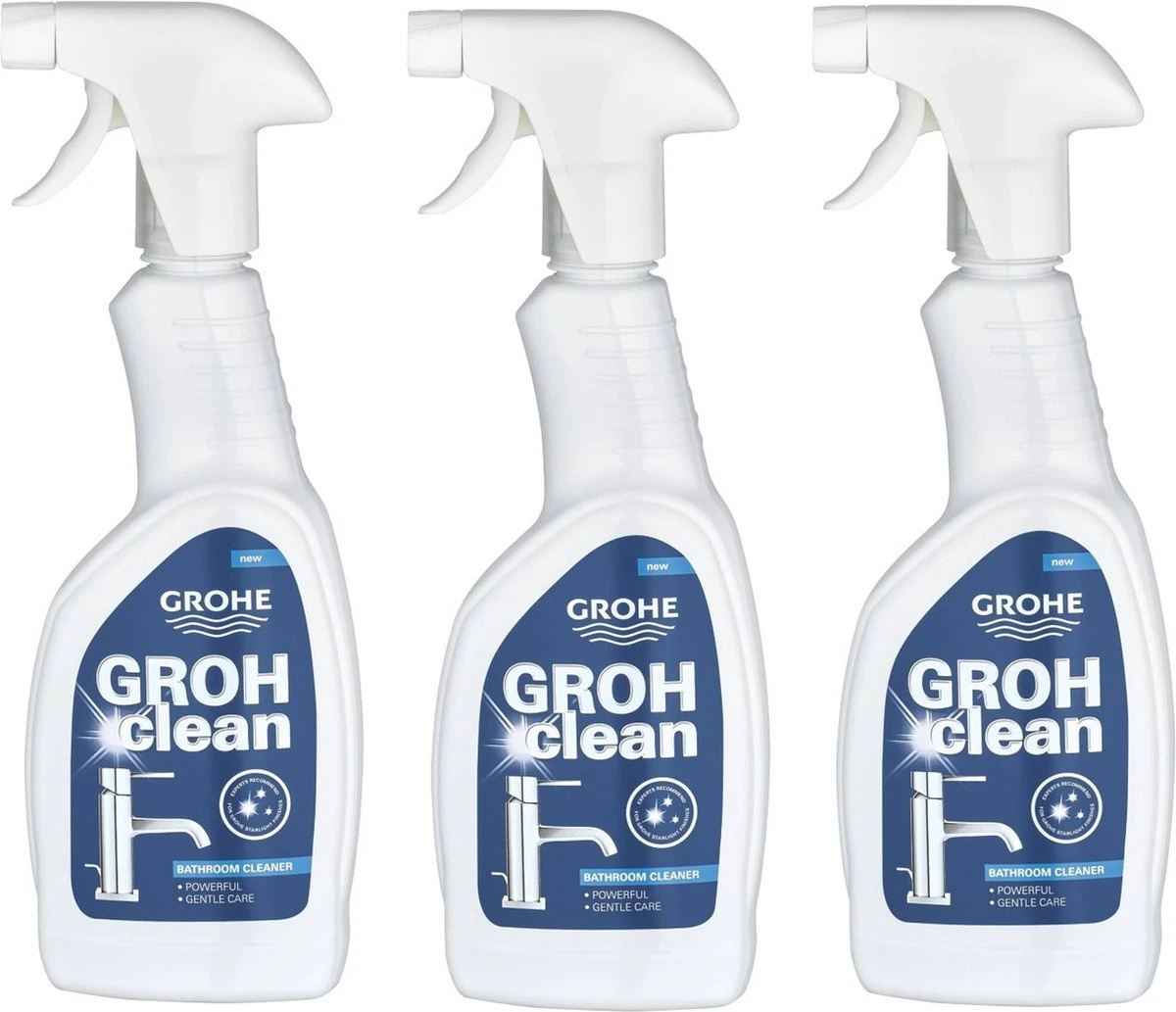 GROHE Grohclean Reiniger - 3x 500 Ml - Voor Badkamer/Keuken/Toilet - Voordeelverpakking - Schoonmaakmiddel 1 GROHE Grohclean Reiniger - 3x 500 Ml - Voor Badkamer/Keuken/Toilet - Voordeelverpakking - Schoonmaakmiddel