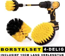 Professionele 4 Delige Borstelset Voor De Boormachine Incl. Verlengstuk, Deze Schoonmaak Schuurborstel Elektrisch Opzetborstel Schrobborstel Set Is Geschikt Als Schrobber Voor Badkamer, Auto, Keuken En Tuin -Dagelijkse Benodigdheden Verkoop 1200x1034 1