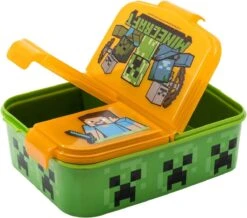 Mickey Mouse Minecraft Broodtrommel 3 Vakjes - 18x13 Cm - Brooddoos - Lunchbox -Dagelijkse Benodigdheden Verkoop 1200x1058