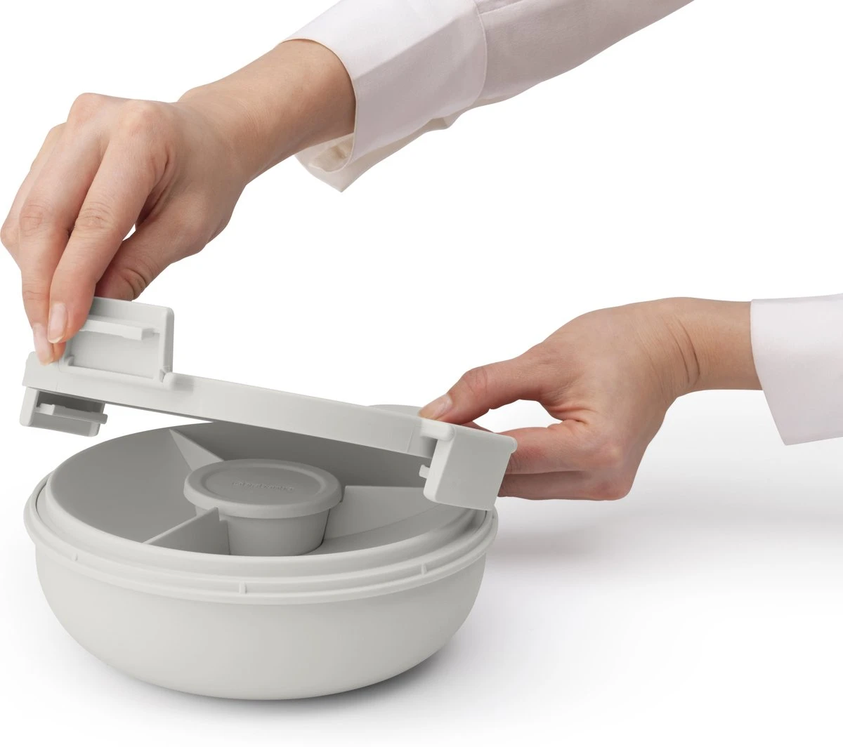 Brabantia Make & Take Salade Lunchbox - 1,3 L - Kunststof - Light Grey 5 Brabantia Make & Take Salade Lunchbox - 1,3 L - Kunststof - Light Grey - Afbeelding 5