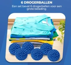 Roegaarden Drogerballen - Wasbollen - 6 Stuks - Siliconen - Sneller Droog - Anti-kreuk -Dagelijkse Benodigdheden Verkoop 1200x1100