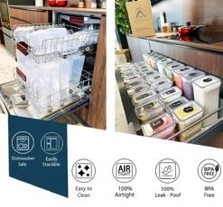 Empyrea Set Van 24 Luchtdichte Vershouddozen, Voorraad Bussen Opslag En Organisatie, Keuken En Voedselcontainer, Voorraadpotten Van Kunststof, BPA-vrij, 72 Etiketten, 3 Markers En 8 Lepels Meegeleverd | Keuken Organizer Voorraadcontainers -Dagelijkse Benodigdheden Verkoop 1200x1117 5