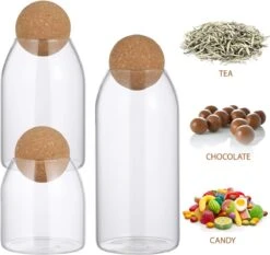 Igoods Helderglazen - Voorraadpot Met Kurkbal - Thee- En Koffiebus Met Bolvormig Houten Deksel - Voedselblikken - Keukenopslag - Opslagpotten 14 Igoods Helderglazen - Voorraadpot Met Kurkbal - Thee- En Koffiebus Met Bolvormig Houten Deksel - Voedselblikken - Keukenopslag - Opslagpotten -Dagelijkse Benodigdheden Verkoop 1200x1132 6