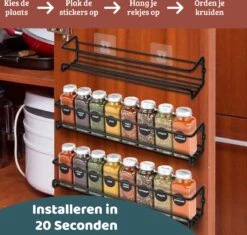Mmoods Kruidenrek Ophangbaar Zonder Boren - 4 Laags Voor 24 Kruidenpotjes - Speciaal Voor Muur, Wandkast, Kastdeur - Hangende Kruidenorganizer Keuken - Keukenaccessoires 10 Mmoods Kruidenrek Ophangbaar Zonder Boren - 4 Laags Voor 24 Kruidenpotjes - Speciaal Voor Muur, Wandkast, Kastdeur - Hangende Kruidenorganizer Keuken - Keukenaccessoires -Dagelijkse Benodigdheden Verkoop 1200x1142 8