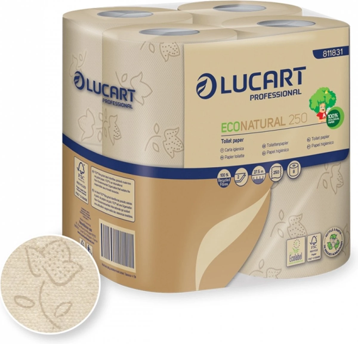 Lucart Eco Natural - Toiletpapier - 64 Rollen - 2 Laags 1 Lucart Eco Natural - Toiletpapier - 64 Rollen - 2 Laags