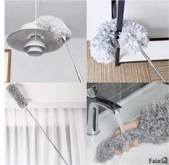 Fain® Plumeau Met Telescoopsteel – Grijs – 80 Tot 240 Cm - Uitschuifbaar – Wasbaar - Flexibel 360° Draaibaar – Duster - Microvezel Ragebol -Dagelijkse Benodigdheden Verkoop 1200x1170 4