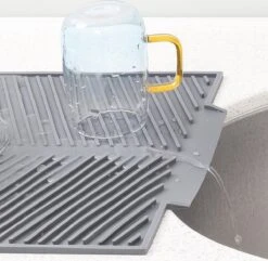 Navaris Siliconen Droogmat Met Afvoer - Aanrecht Droogmat Voor Afwas, Borden, Bestek, Glazen - Grijs -Dagelijkse Benodigdheden Verkoop 1200x1171 4