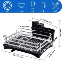 Doogo® Afdruiprek Met Bestekkorf En Lekbak Voor Keukenborden En Bestek Afdruiprek Met Draaibare Uitloop -Dagelijkse Benodigdheden Verkoop 1200x1173 3