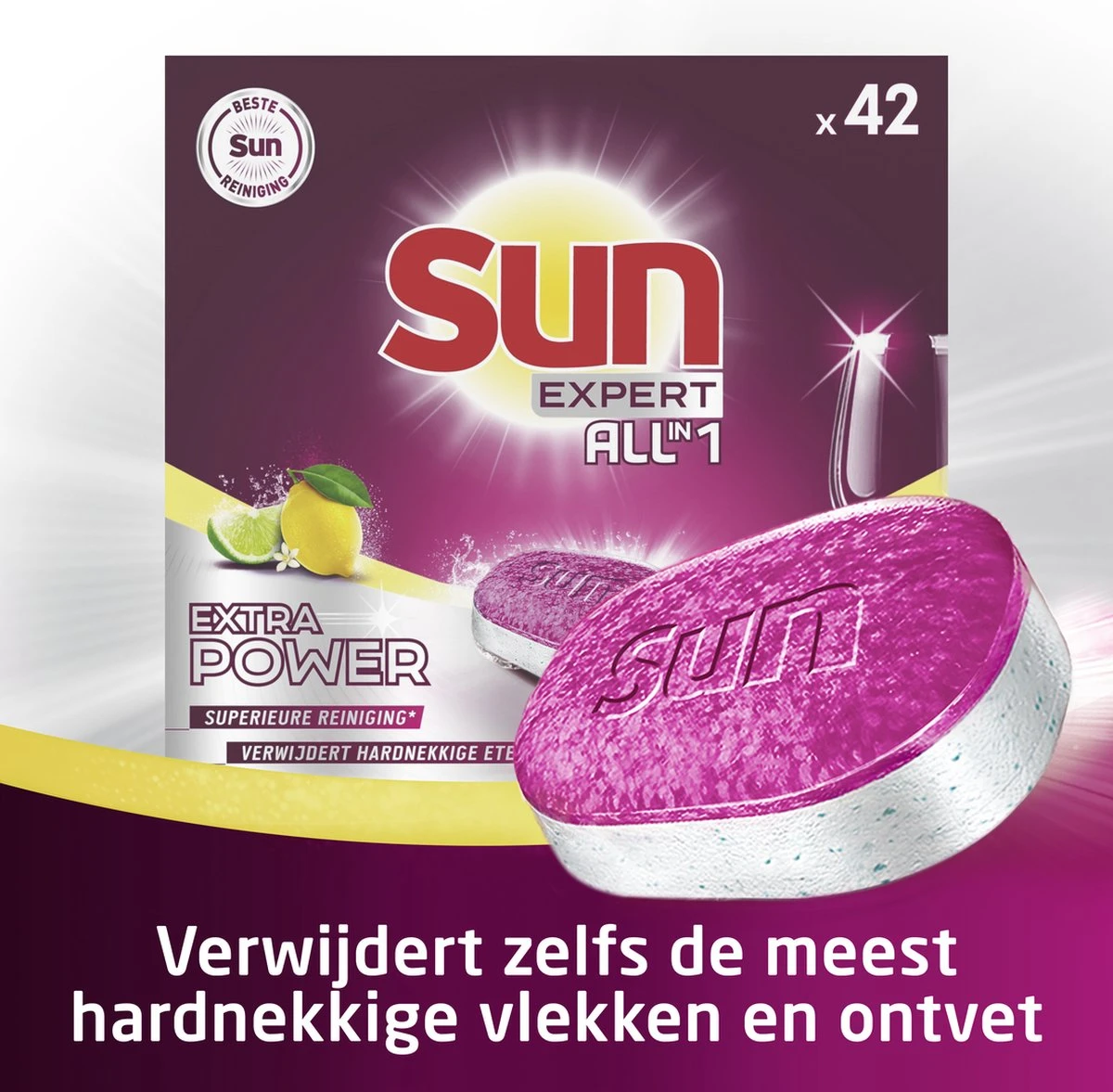 SUN® Sun Expert All-in 1 Extra Power Citroen Vaatwastabletten 7 SUN® Sun Expert All-in 1 Extra Power Citroen Vaatwastabletten - Afbeelding 7