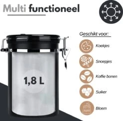 VAIVE Koffieblik - Koffiebus - Koffieblikbewaarblik - Bewaarbus Koffie - Voorraadpotten - Voorraadbussen - Voorraadbus -1.8L -Dagelijkse Benodigdheden Verkoop 1200x1179 3