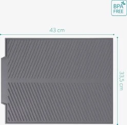 Navaris Siliconen Droogmat Met Afvoer - Aanrecht Droogmat Voor Afwas, Borden, Bestek, Glazen - Grijs -Dagelijkse Benodigdheden Verkoop 1200x1184 4