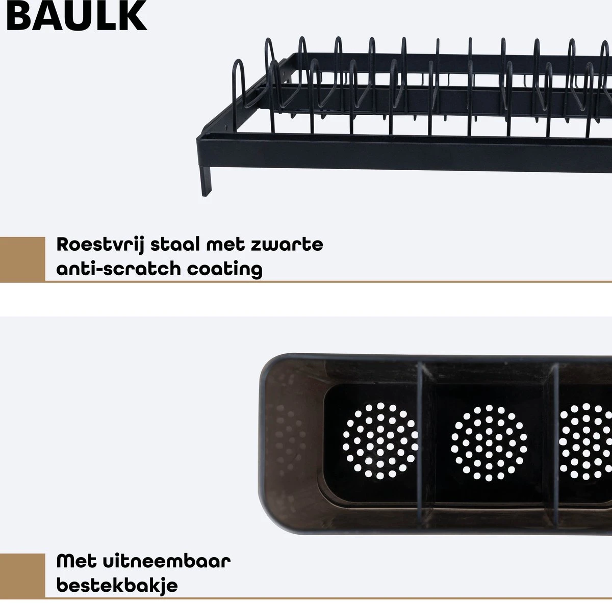 Baulk® - Afdruiprek - Afdruiprek Met Lekbak - Afwas - Droogrek Afwas - RVS - Bestekbak - Modern 10 Baulk® - Afdruiprek - Afdruiprek Met Lekbak - Afwas - Droogrek Afwas - RVS - Bestekbak - Modern - Afbeelding 10