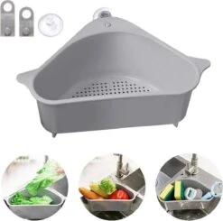 Cless - Gootsteenzeef – Grijs Zeef – Gootsteen Afvalbakje – Opvangbakje – Spoelbak – Afdruipbakje