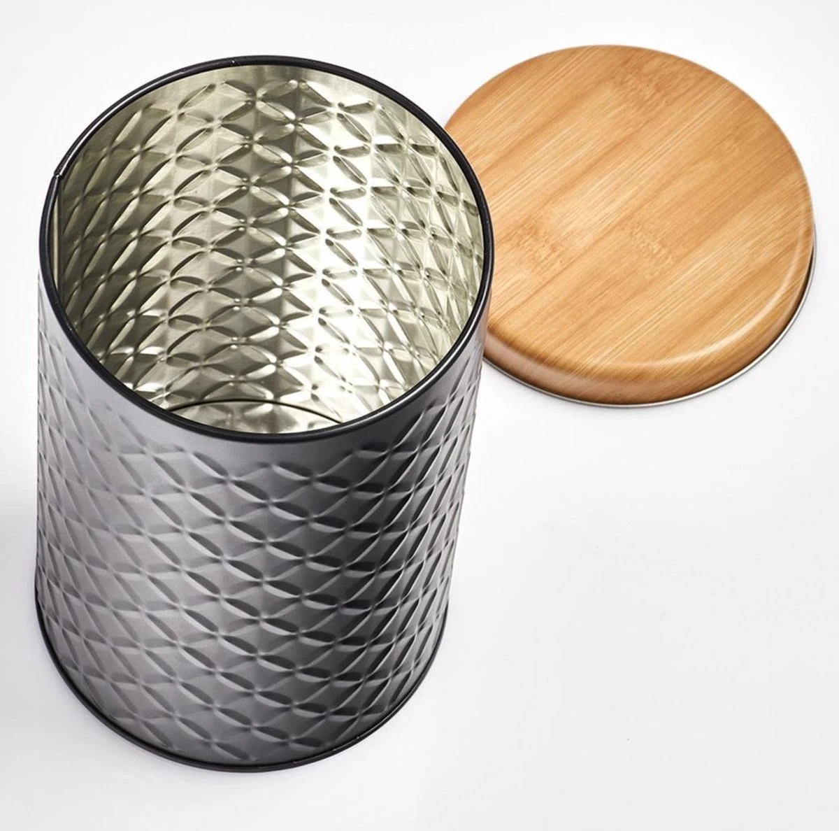 2x Bewaar/voorraad Blikken Zwart 10,5 X 18 Cm 2 Liter - Zeller - Keukenbenodigdheden - Keukenaccessoires/decoratie - Vers Houden - Voorraad/bewaar/opslagblikken - Koek/snoeptrommels 3 2x Bewaar/voorraad Blikken Zwart 10,5 X 18 Cm 2 Liter - Zeller - Keukenbenodigdheden - Keukenaccessoires/decoratie - Vers Houden - Voorraad/bewaar/opslagblikken - Koek/snoeptrommels - Afbeelding 3