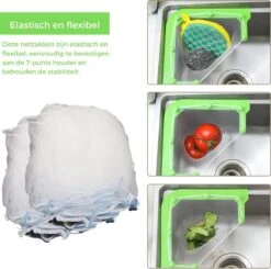 Merkloos Gootsteen Organizer - Gootsteen Afval Netje - Gootsteenontstopper - Spoelbak - Incl. 50 Netjes -Dagelijkse Benodigdheden Verkoop 1200x1191 4