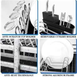 Doogo® Afdruiprek Met Bestekkorf En Lekbak Voor Keukenborden En Bestek Afdruiprek Met Draaibare Uitloop -Dagelijkse Benodigdheden Verkoop 1200x1199 16