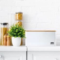 Oklahoma Broodtrommel Metaal 35,5x15,5x23 Cm Bamboe Deksel Snijplank -Dagelijkse Benodigdheden Verkoop 1200x1200 1350