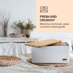 Oklahoma Broodtrommel Metaal 35,5x15,5x23 Cm Bamboe Deksel Snijplank -Dagelijkse Benodigdheden Verkoop 1200x1200 1352