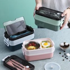Lunchbox - Meal Prep Bakjes - Lunch Box Met Deksel - Meal Prep – Bento Box - Lunchtrommel Met Bestek Groen -Dagelijkse Benodigdheden Verkoop 1200x1200 1406