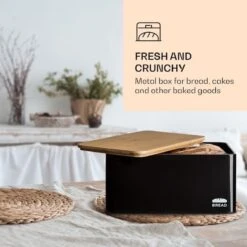Klarstein Granrosi Oklahoma Broodtrommel - 35,5 X 15,5 X 23 Cm - Brooddoos Met Snijplank - Metaal & Bamboe -Dagelijkse Benodigdheden Verkoop 1200x1200 1434
