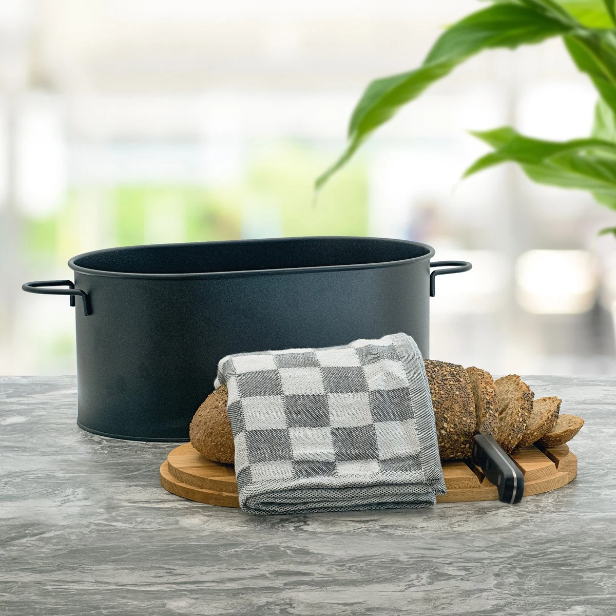 Industrial Living Broodtrommel-Brooddoos Met Snijplank-Brood Bewaren-Metaal-Hout 5 Industrial Living Broodtrommel-Brooddoos Met Snijplank-Brood Bewaren-Metaal-Hout - Afbeelding 5