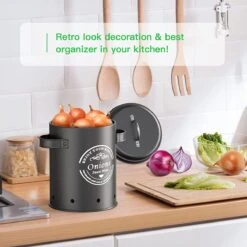 Professionele Bewaardozen - Set Van 3 - Voor Aardappels, Uien En Knoflook - Retro Design - Voorraadcontainer Van Metaal - Keukenopslag - Groentes Bewaren Voor Lange Tijd - Perfect Cadeau Voor In De Keuken 9 Professionele Bewaardozen - Set Van 3 - Voor Aardappels, Uien En Knoflook - Retro Design - Voorraadcontainer Van Metaal - Keukenopslag - Groentes Bewaren Voor Lange Tijd - Perfect Cadeau Voor In De Keuken -Dagelijkse Benodigdheden Verkoop 1200x1200 1463