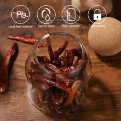 Igoods Helderglazen - Voorraadpot Met Kurkbal - Thee- En Koffiebus Met Bolvormig Houten Deksel - Voedselblikken - Keukenopslag - Opslagpotten 12 Igoods Helderglazen - Voorraadpot Met Kurkbal - Thee- En Koffiebus Met Bolvormig Houten Deksel - Voedselblikken - Keukenopslag - Opslagpotten -Dagelijkse Benodigdheden Verkoop 1200x1200 1488