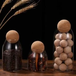 Igoods Helderglazen - Voorraadpot Met Kurkbal - Thee- En Koffiebus Met Bolvormig Houten Deksel - Voedselblikken - Keukenopslag - Opslagpotten 13 Igoods Helderglazen - Voorraadpot Met Kurkbal - Thee- En Koffiebus Met Bolvormig Houten Deksel - Voedselblikken - Keukenopslag - Opslagpotten -Dagelijkse Benodigdheden Verkoop 1200x1200 1489