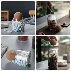 Igoods Helderglazen - Voorraadpot Met Kurkbal - Thee- En Koffiebus Met Bolvormig Houten Deksel - Voedselblikken - Keukenopslag - Opslagpotten 15 Igoods Helderglazen - Voorraadpot Met Kurkbal - Thee- En Koffiebus Met Bolvormig Houten Deksel - Voedselblikken - Keukenopslag - Opslagpotten -Dagelijkse Benodigdheden Verkoop 1200x1200 1490