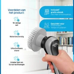 Qualitics Elektrische Schoonmaakborstel - Roterende Polijstmachine - Schrobborstel - Poetsmachine - Vloerreiniger Met 10 Opzetstukken -Dagelijkse Benodigdheden Verkoop 1200x1200 1515