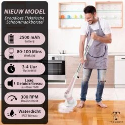 Trendosa Elektrische Schoonmaakborstel - Elektrische Schrobborstel - Poetsmachine - Handborstel - Scrubber- De Badkamer/Keuken/Auto- Roze -Dagelijkse Benodigdheden Verkoop 1200x1200 1521