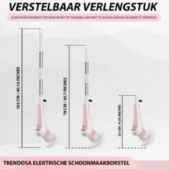 Trendosa Elektrische Schoonmaakborstel - Elektrische Schrobborstel - Poetsmachine - Handborstel - Scrubber- De Badkamer/Keuken/Auto- Roze -Dagelijkse Benodigdheden Verkoop 1200x1200 1522