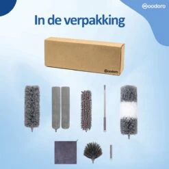 Woodoro Ragebol Uitschuifbaar Complete 9-Delige Set - Verstelbare Telescoopsteel - Plumeau - RVS - Zwart & Grijs -Dagelijkse Benodigdheden Verkoop 1200x1200 1573