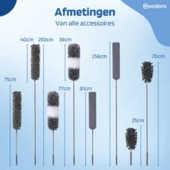 Woodoro Ragebol Uitschuifbaar Complete 9-Delige Set - Verstelbare Telescoopsteel - Plumeau - RVS - Zwart & Grijs -Dagelijkse Benodigdheden Verkoop 1200x1200 1575