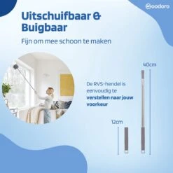 Woodoro Ragebol Uitschuifbaar Complete 9-Delige Set - Verstelbare Telescoopsteel - Plumeau - RVS - Zwart & Grijs -Dagelijkse Benodigdheden Verkoop 1200x1200 1580