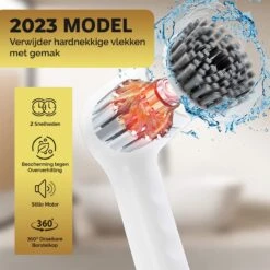 MostEssential Premium Elektrische Schoonmaakborstel 2023 Model – Elektrische Schrobber - Schrobborstel - Poetsmachine – Voor Badkamer Of Keuken - Inclusief 4 Borstelkoppen -Dagelijkse Benodigdheden Verkoop 1200x1200 1603