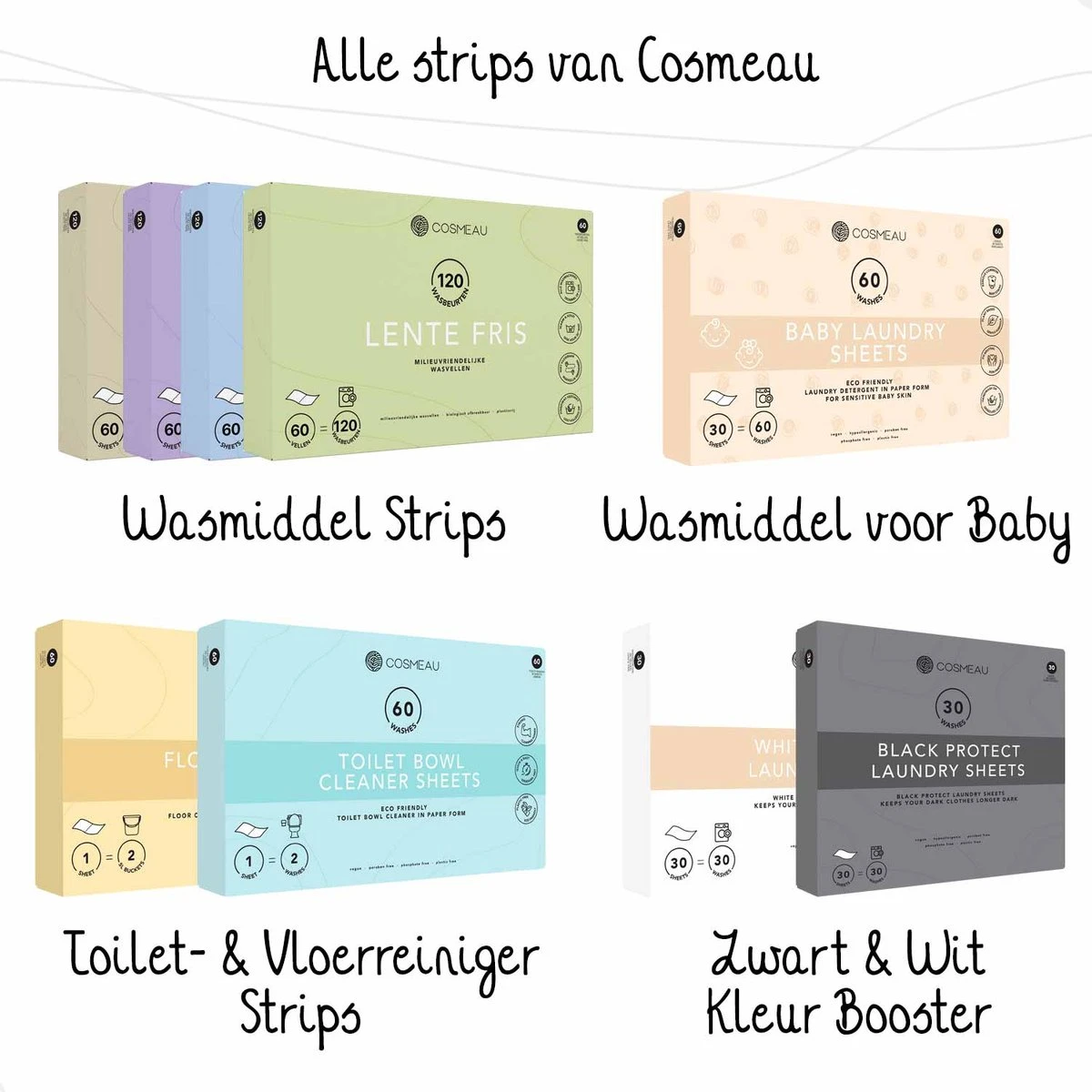 Cosmeau Witte Was White Protect Wasstrips 30 Wasbeurten Sheets Eco Laundry Strips 6 Cosmeau Witte Was White Protect Wasstrips 30 Wasbeurten Sheets Eco Laundry Strips - Afbeelding 6