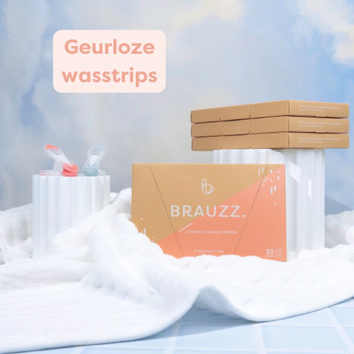 Brauzz - Wasstrips - 32 Wasbeurten - Geurloos 2 Brauzz - Wasstrips - 32 Wasbeurten - Geurloos - Afbeelding 2