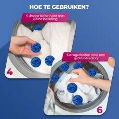 Roegaarden Drogerballen - Wasbollen - 6 Stuks - Siliconen - Sneller Droog - Anti-kreuk -Dagelijkse Benodigdheden Verkoop 1200x1200 433