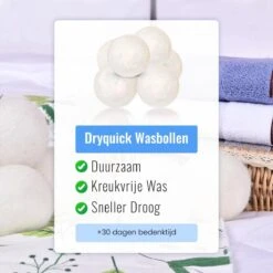 DRYQUICK Drogerballen- Wasbollen- Duurzaam Schapenwol - Herbruikbaar- 6 XL Wasballen Wit -Dagelijkse Benodigdheden Verkoop 1200x1200 443